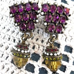Heidi Daus “ Speechless Splendor” Vintage Dangle Earrings